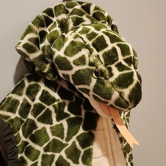 Snake Lizard Reptile Green Kids Halloween Onsie Hoodie Costume Size XL 7 - 8 - Picture 4 of 15